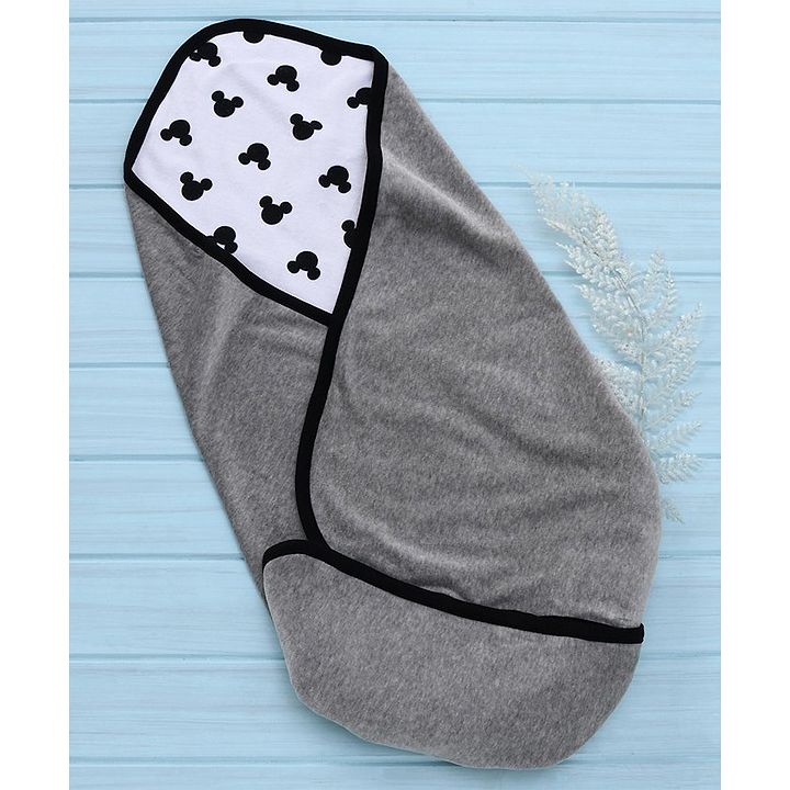 Fox Baby Blanket Allover Mickey Mouse Print Black Grey Online In
