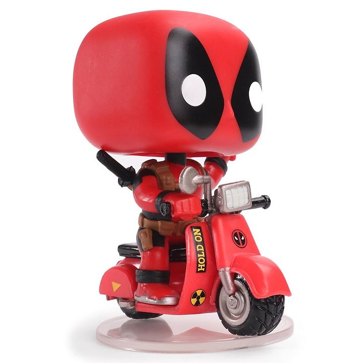 Funko Marvel Deadpool With Scooter Vinyl Bobble Head Action Figure Red Info