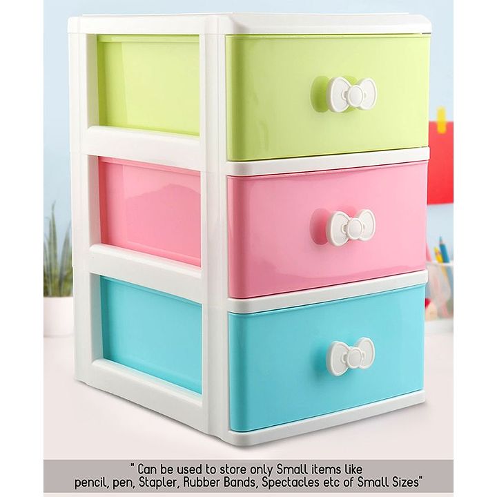 3 Compartments Chest Of Drawers Blue Pink Green Online In India