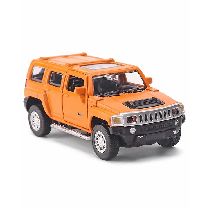 Innovador Die Cast Pull Back Action Hummer H3 Toy Car Orange Info