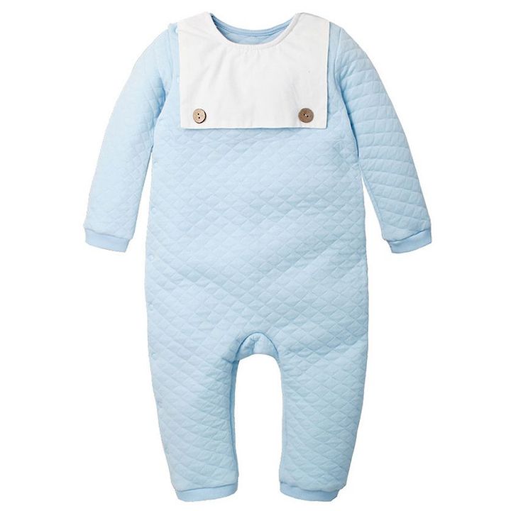 solid light blue romper