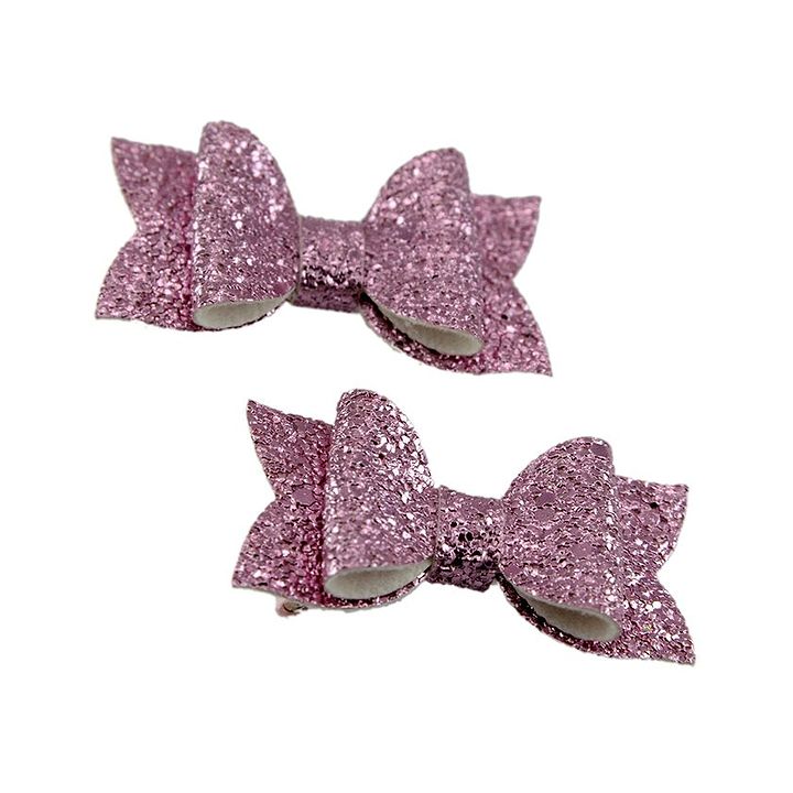 Aye Candy Set Of 2 Glittery Bow Hair Clips Pink For Girls 2