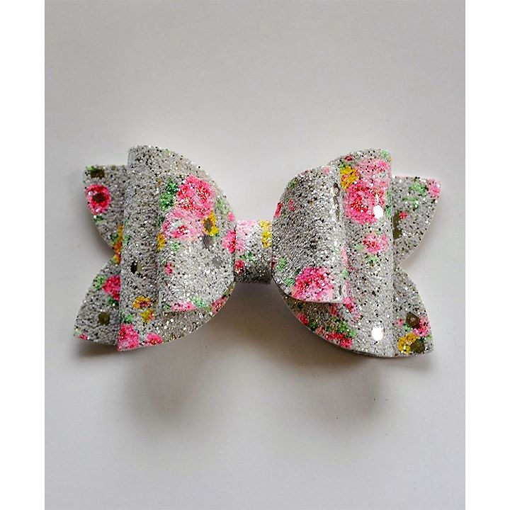 Bobbles Scallops Layered Sparkle Floral Bow Alligator Hair Clip