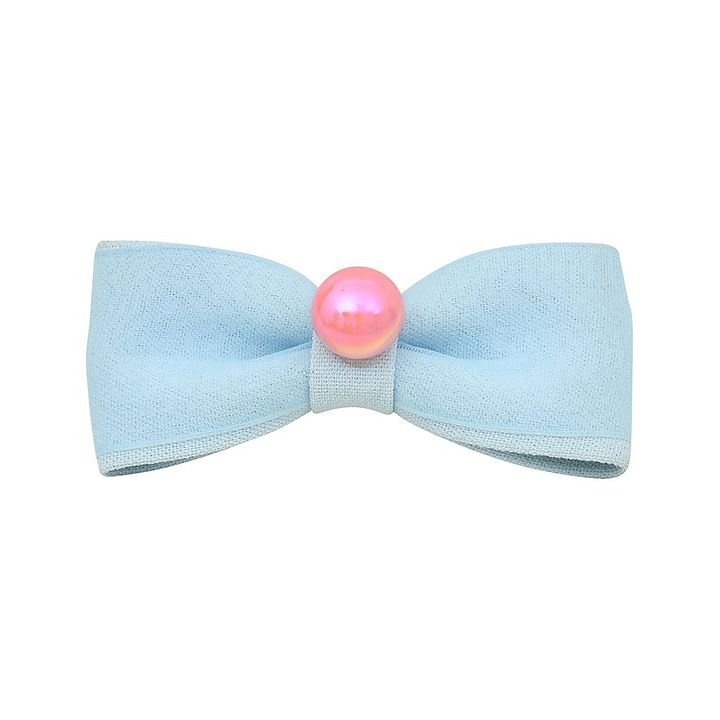 Funkrafts Solid Bow With Pearl Hair Clip Blue For Girls 2 12years