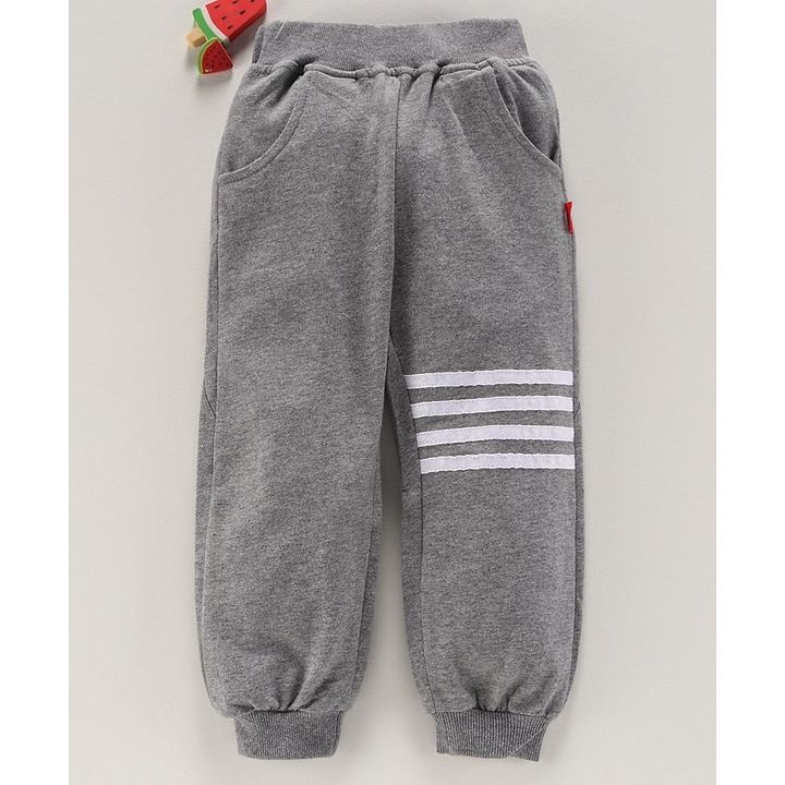 grey cotton full length track pant