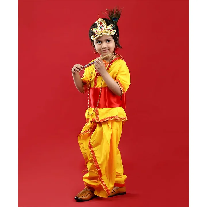 Buy Swapna Fany Dress Little Baby Krishna Ji Kanna Dress For Kid Boys and Girls  Janmashtami Set of 12 Items With Krishna ji Ornaments Red at Amazon.in