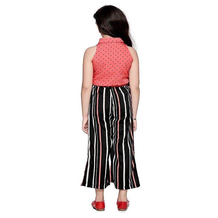 polka dot and stripe jumpsuit