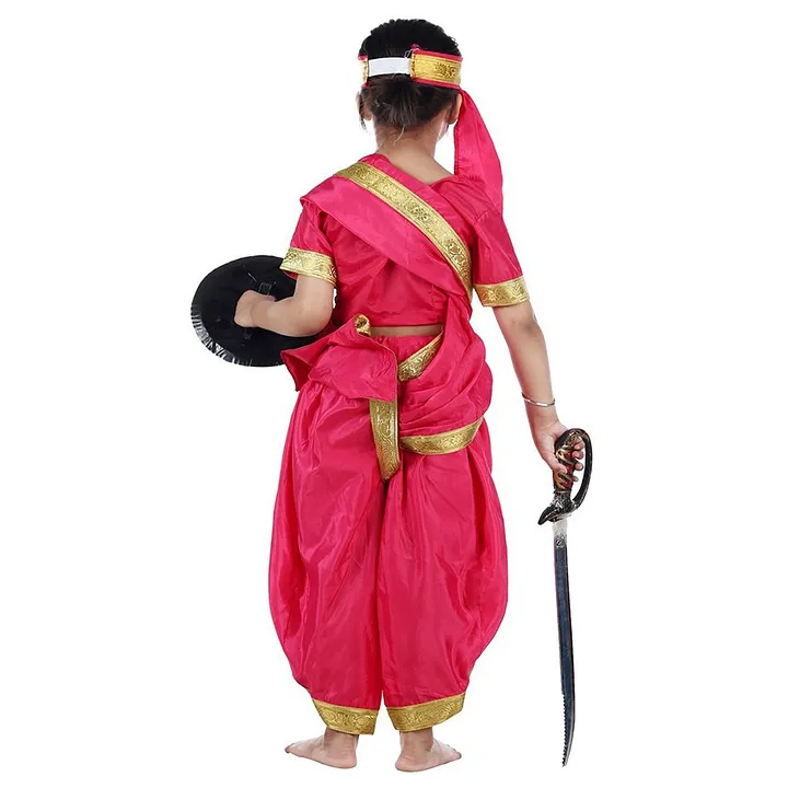 Kaku Fancy Dresses National Hero/ Freedom Fighter Rani Laxmi Bai Costume  -Orange, 14-18 Years, For Girls | forum.iktva.sa