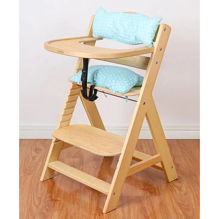 Babyhug Reine Wooden Dinning High Chair With Cushion Natural Online In  India, Buy At Best Price From Firstcry.Com - 3557926