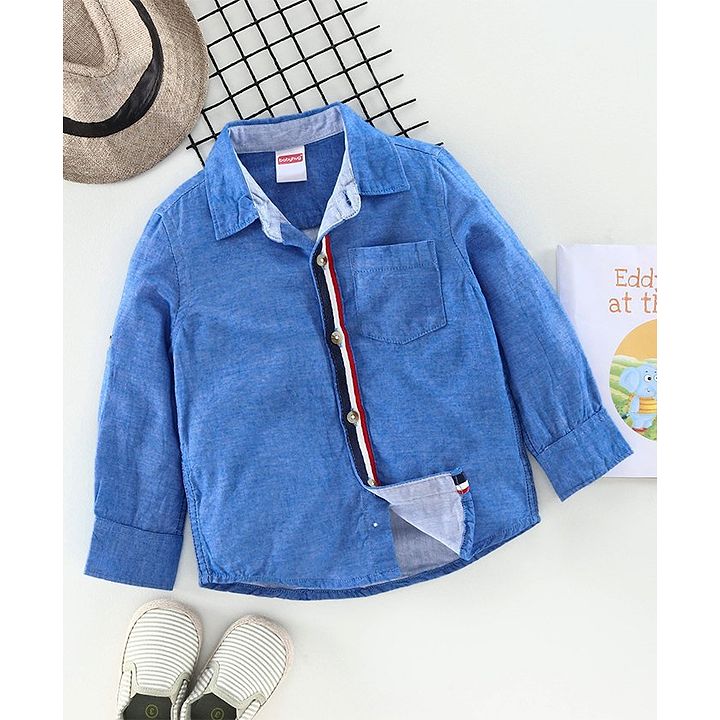 sky blue denim shirt