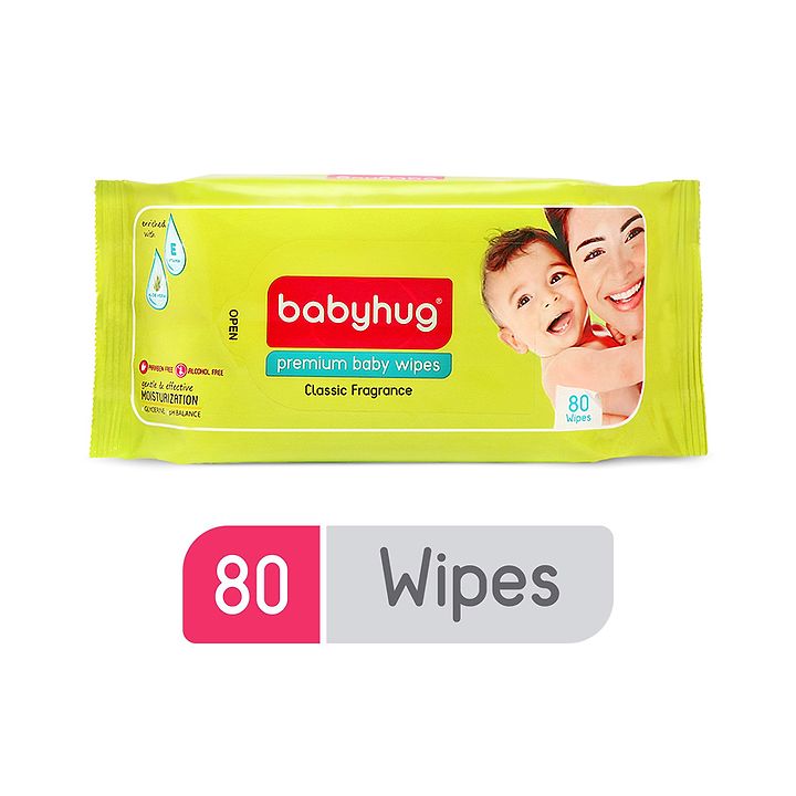 Babyhug Premium Baby Wipes 80 Pieces 