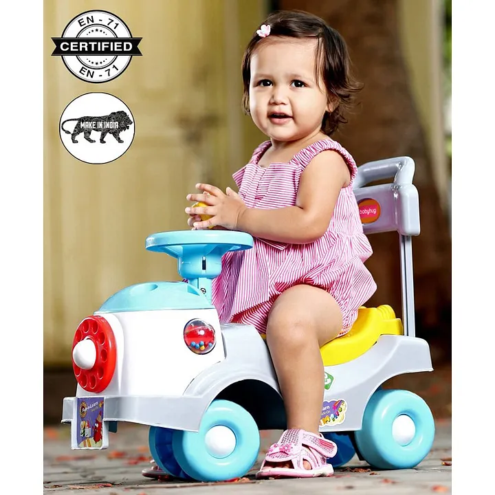 Babyhug Fun N Learn RideOn With Storage Space  High Backrest Yellow And  Blue Online in India, Buy at Best Price from 650947