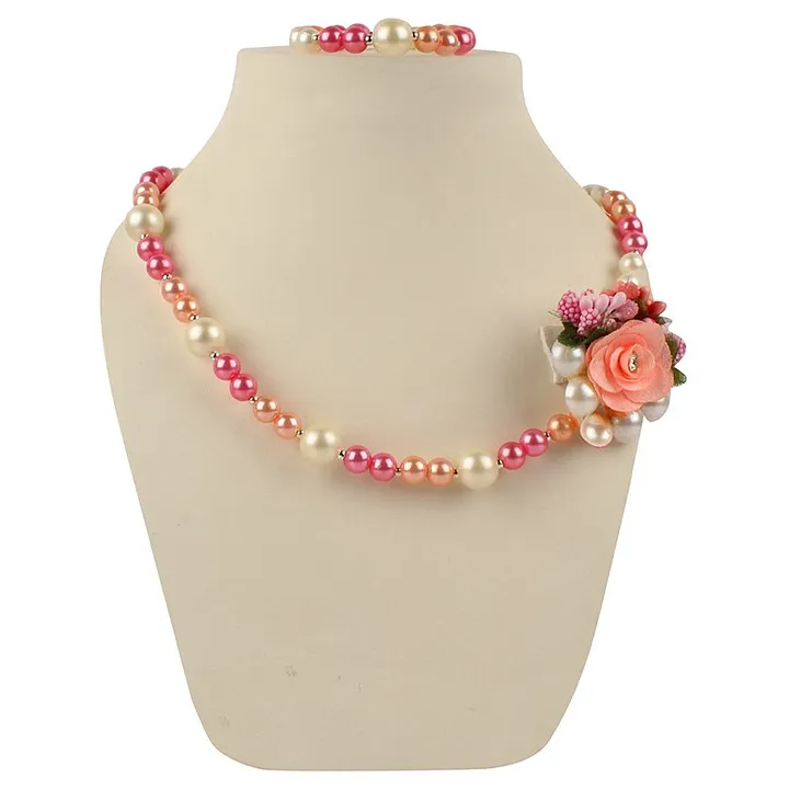 Buy Orange Rose Gold Plated Silver Bracelet with Coral and Mother of Pearl  Size 24 Online at Jayporecom