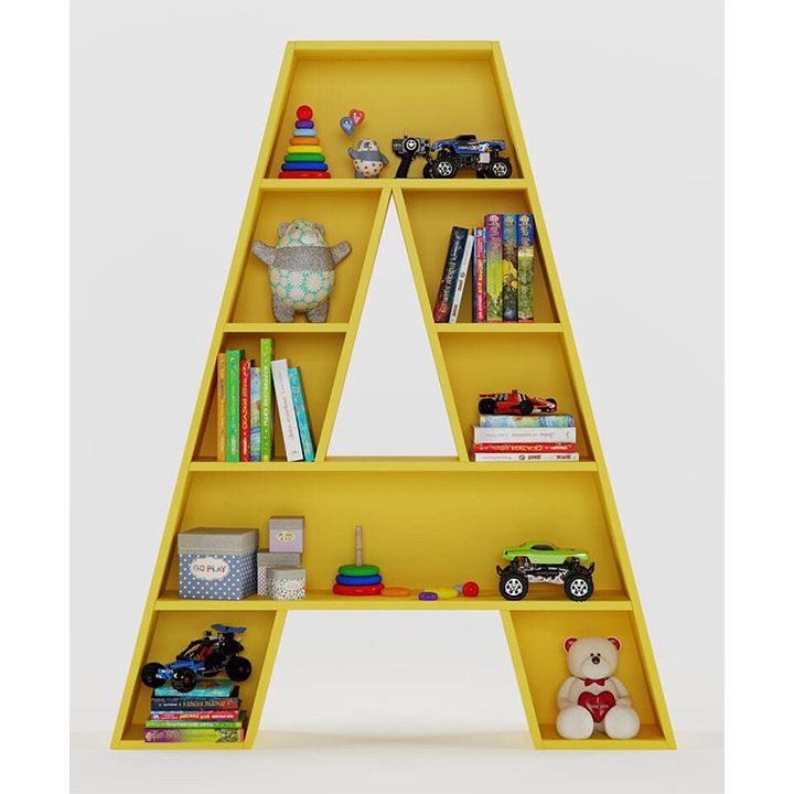 boingg bookshelf alphabet shape yellow online in india buy at best price from firstcry com 8684076