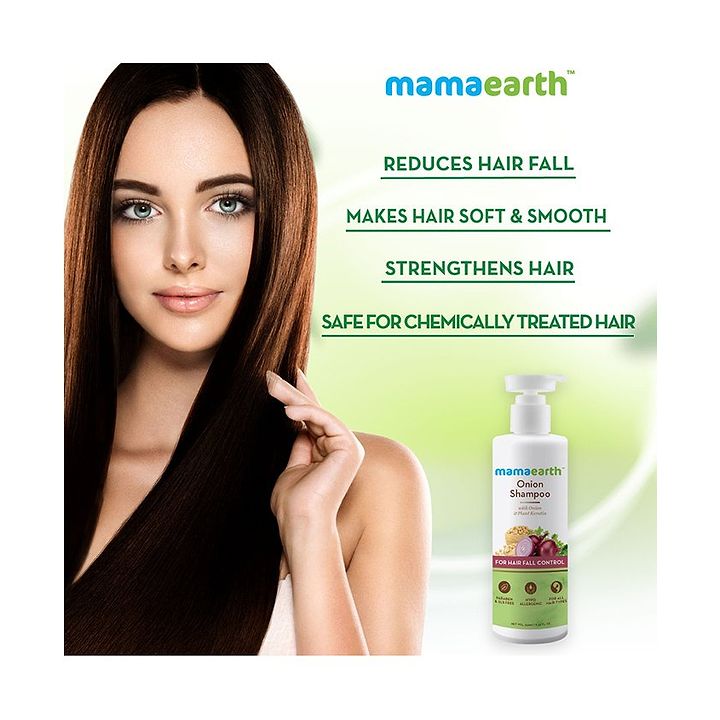 Mamaearth Onion Hair Fall Shampoo With Onion Oil Plant Keratin 250 Ml Online In India Buy At Best Price From Firstcry Com 8916721