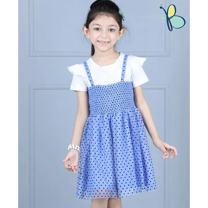 Buy Butterfly Print Fit  Flare Dress with Smocking Online at Best Prices  in India  JioMart