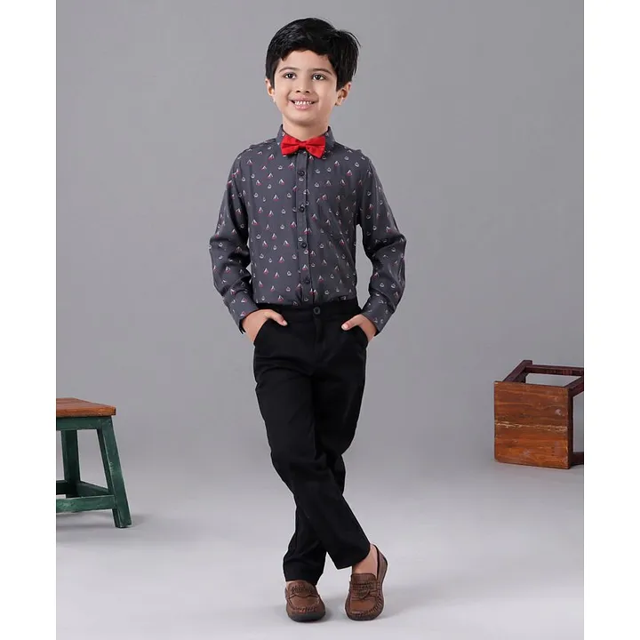 Boys Suit Set Formal Dress Clothes Shirt With Bow Tie  Fruugo IN