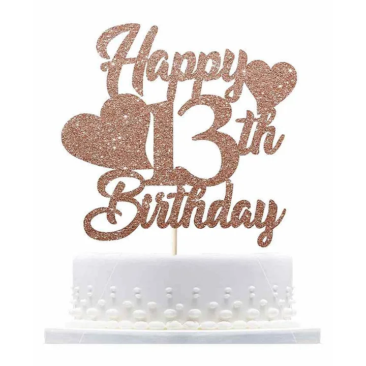 Acrylic Black Number 13 Birthday Cake Topper - Online Party Supplies
