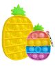 Toyshine BPA Free Silicone Big and Small Pineapple Fidget Popping Sounds Toy Pack of 2 - Multicolour