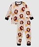 Little Marine Full Sleeves All Over Lion Printed Night Suit - Light Pink