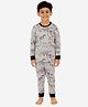Little Marine Full Sleeves Animal Print Night Suit - Grey