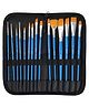Brustro Short Handle Watercolour Brush Set With Zip Case Pack of 15 - Blue