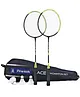 Pine Kids Badminton Set - Green & Black | Includes 2 Lightweight Rackets & 3 Shuttlecocks | Strong Frame, Easy Grip Handle | Perfect Outdoor/Indoor Sports Game for Kids.