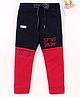 Earth Conscious Full Length Colour Block Pattern Track Pants - Blue & Red