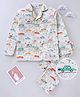 Earth Conscious Full Sleeves Car Print Night Suit - Grey