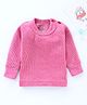 Mom's pet Side Open Neck Full Sleeves Ribbed T-Shirt - Pink