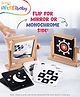 Intellibaby Premium Wooden Mirror & Monochrome Card Set | Tummy Time Play | High Contrast Visual Stimulation for Babies | NewBorn Card Game | Rotating Mirror & Adjustable Frame | BIS Certified | Paediatrician Recommended| Multicolour | Perfect for Ne