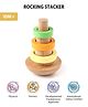 Intellibaby Wooden Rocking Stacker | 3 Pieces | Multicoloured Stacking Toy | Develops Hand-Eye Coordination & Problem-Solving | BIS Certified | Paediatrician Approved