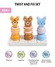 Intellibaby Premium Twist & Fix Set | Wooden Farm Animals Twist & Turn Toy Set | Develops Wrist Strength, Grasp  & Fine Motor Skills | BIS Certified | Toxin Free & Internationally Certified|Paediatrician Recommended| Baby Gift for Toddlers 