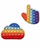 FunBlast Cloud & Hand Shaped Pop It Fidget Toys - Pack of 2 (Random Color)