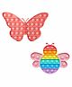 FunBlast Butterfly & Bug Shaped Pop Bubble Stress Relieving Silicone Pop It Fidget Toy Pack Of 2 - Multicolour