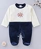 Tappintoes Full Sleeves Winter Wear Romper Sun Patch - Blue