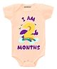 KNITROOT 2 Months Print Short Sleeves Onesie - Peach