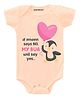 KNITROOT Bua Will Say Yes Print Short Sleeves Onesie - Peach
