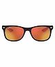 RAY-BAN Junior New Wayfarer Unisex Sunglass With Black Frame & Red Multilayer Lens