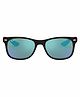 RAY-BAN Junior New Wayfarer Unisex Sunglass With Black Frame & Blue Mirror Lens