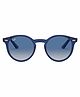 RAY-BAN Junior Sunglasses Unisex Sunglass With Transparent Blue Frame & Grey Gradient Dark Blue Lens