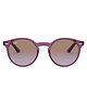 RAY-BAN Junior Sunglasses Unisex Sunglass With Transparent Fuxia Frame & Violet Gradient Brown Lens