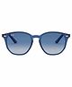 Ray-Ban Junior Sunglasses Unisex Sunglass With Transparent Blue Frame & Grey Gradient Dark Blue Lens