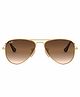 RAY-BAN Junior Aviator Metal Unisex Sunglass With Gold Frame & Brown Gradient Lens
