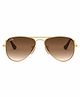 RAY-BAN Junior Aviator Metal Unisex Sunglass With Gold Frame & Brown Gradient Lens