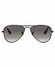 RAY-BAN Junior Aviator Metal Unisex Sunglass With Black Frame & Light Grey Gradient Dark Grey Lens