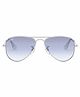 RAY-BAN Junior Aviator Metal Unisex Sunglass With Silver Frame & Clear Gradient Light Blue Lens