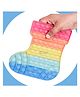 Fiddlerz Socks Shape Pop Bubble Stress Relieving Silicone Pop It Fidget Toy - Multicolour