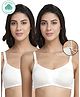 Inner Sense Pack Of 2 Organic Cotton Antimicrobial Soft Nursing Bra With Removable Pads - White