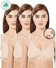 Inner Sense Pack Of 3 Organic Cotton Antimicrobial Soft Nursing Bra - Beige